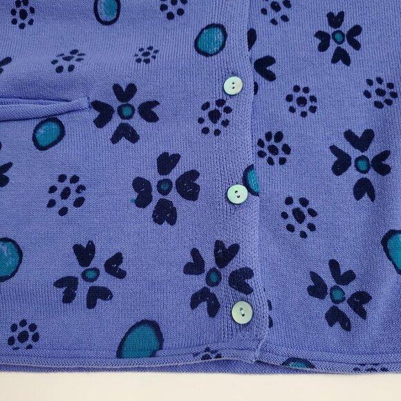 Gudrun Sjoden Womens 2 Piece Set Iris Tunic Dress Cardigan M Blue Floral Pockets - Picture 9 of 16